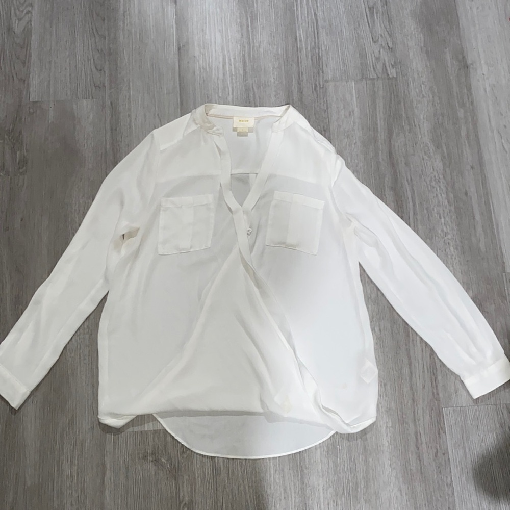 Maeve Long Sleeve White Blouse